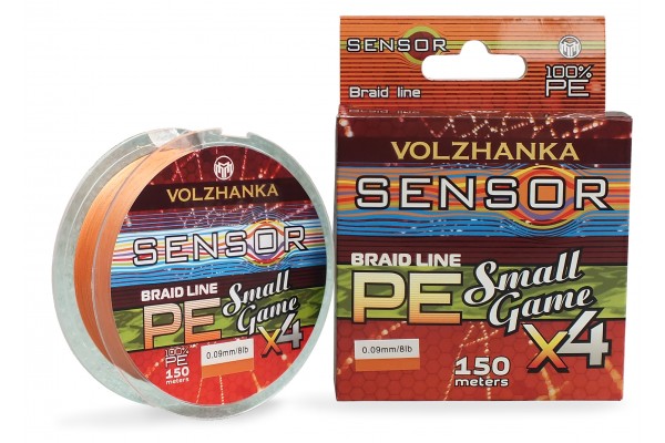 Леска плетеная "Sensor Small Game X4" 150м/0.07мм 6Lb цв. оранжевый