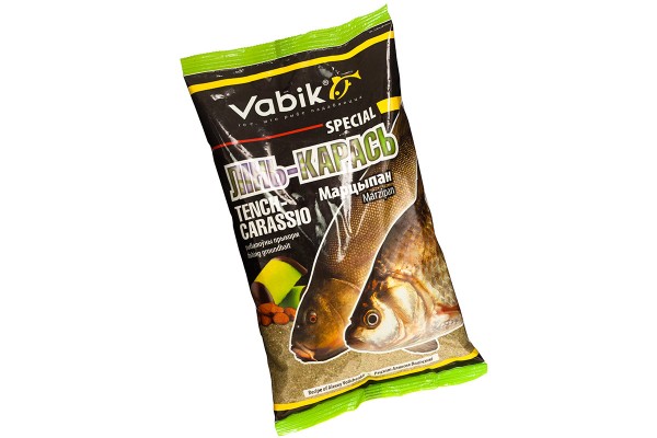 Прикормка Vabik Special Tench-Carassio Marzipan "Лінь-Карась Марцыпан" (зелёная) 1кг